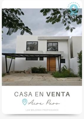 Casa en venta en Aire Puro Residencial Merida con recamara en PB y doble altura 
